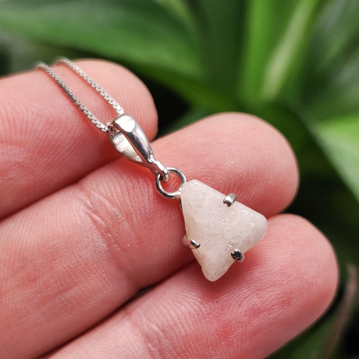 Polished Phenacite Pendant, Nigerian Phenakite Crystal Sterling Silver Necklace