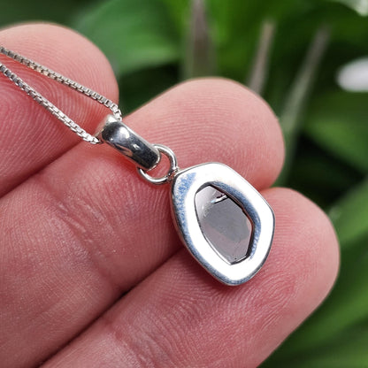Blue Watermelon Tourmaline Slice Pendant, Sterling Silver Tourmaline Crystal Necklace