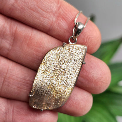 Lattice Sunstone Pendant, Sterling Silver Polished Sunstone Necklace