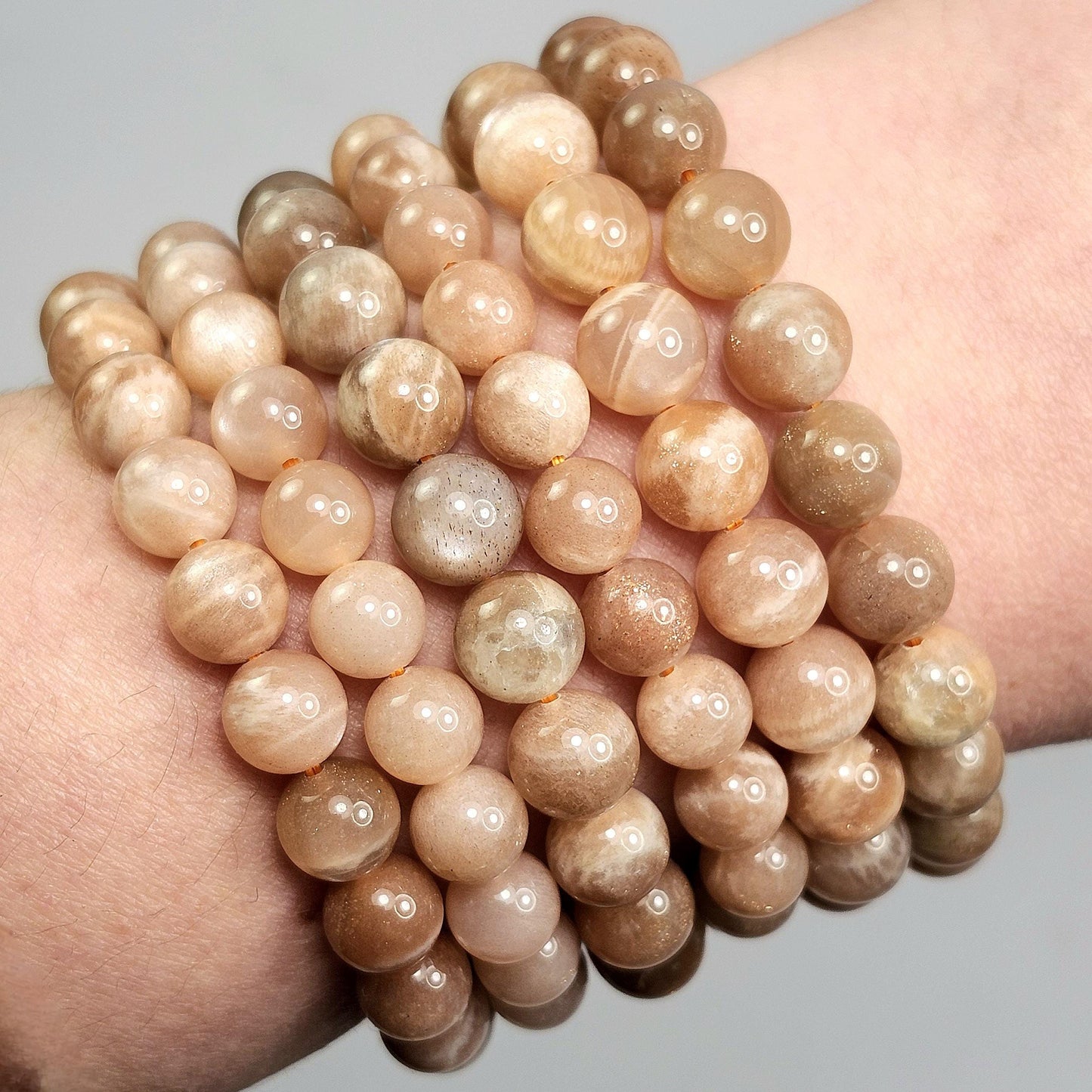 Sunstone & Moonstone Beaded Bracelet