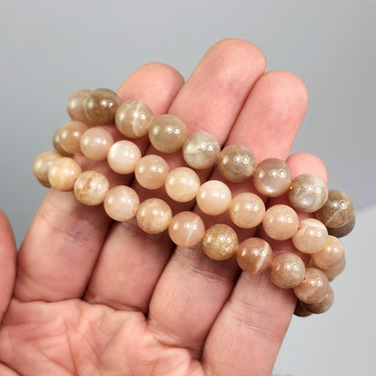 Sunstone & Moonstone Beaded Bracelet