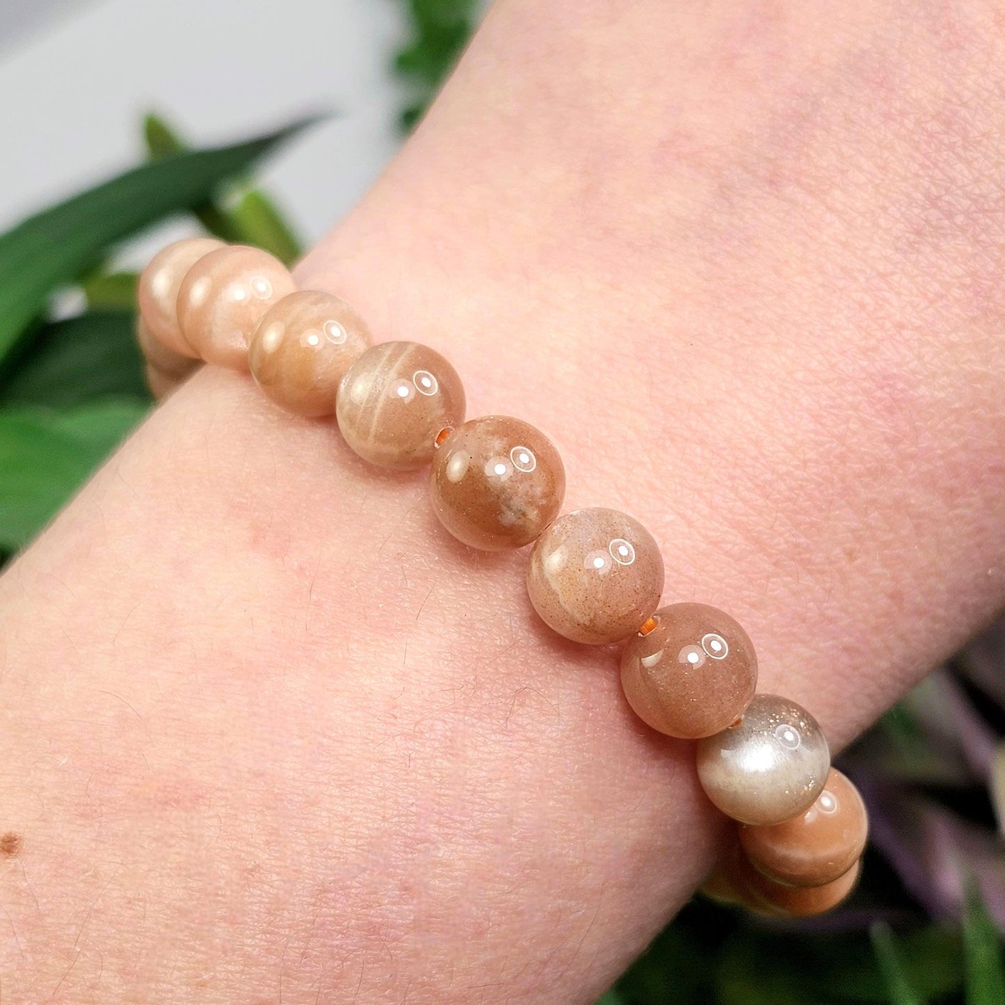 Sunstone & Moonstone Beaded Bracelet