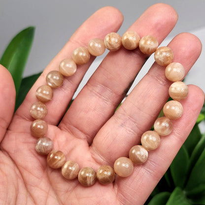 Sunstone & Moonstone Beaded Bracelet