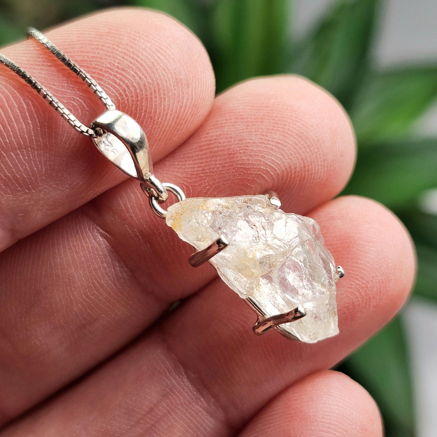 Phenacite Pendant, Nigerian Phenakite Crystal Sterling Silver Necklace