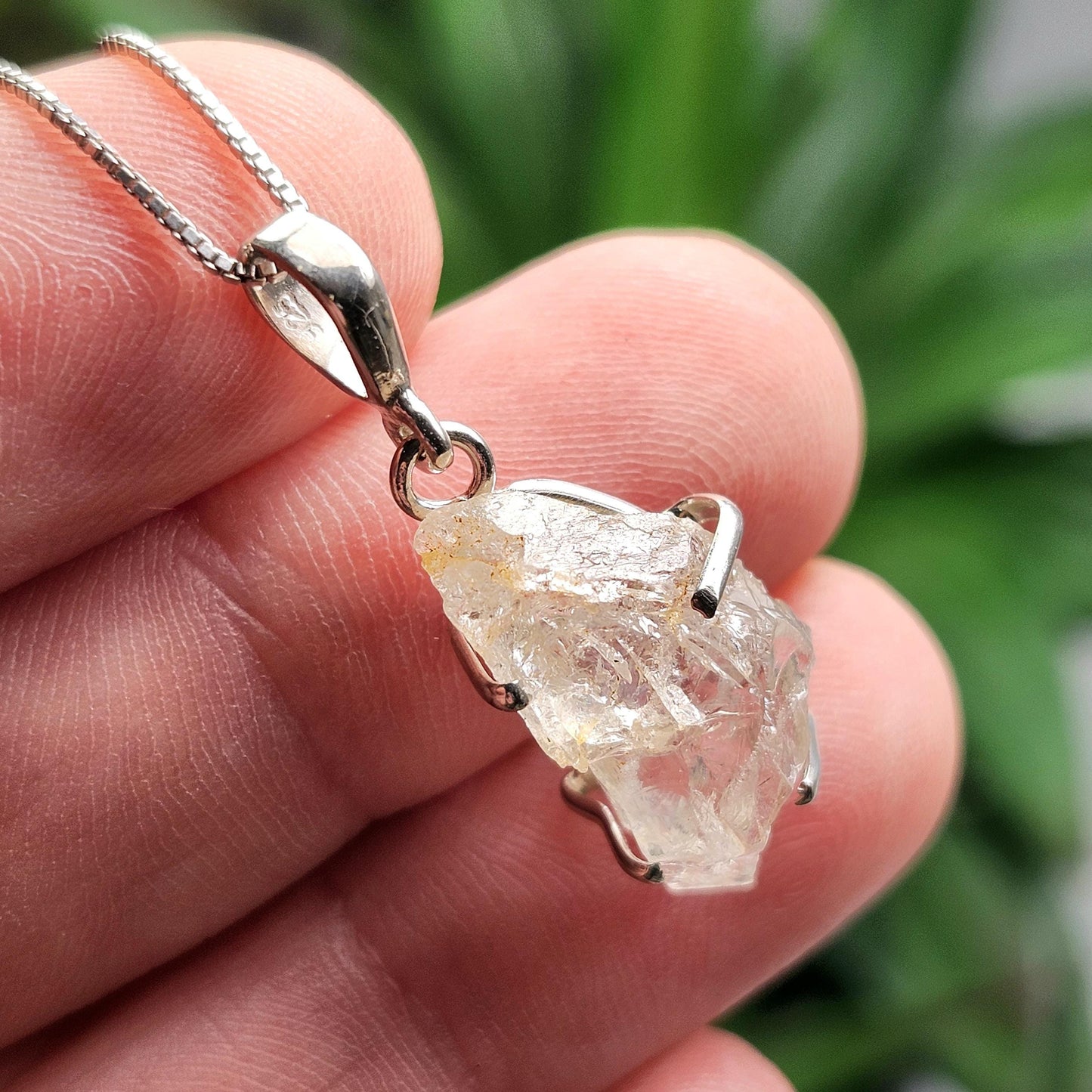 Phenacite Pendant, Nigerian Phenakite Crystal Sterling Silver Necklace