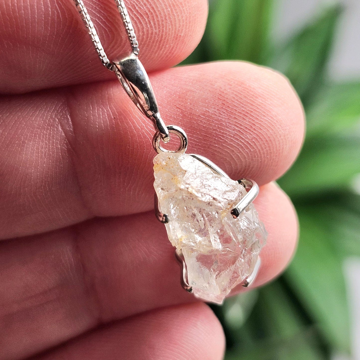 Phenacite Pendant, Nigerian Phenakite Crystal Sterling Silver Necklace
