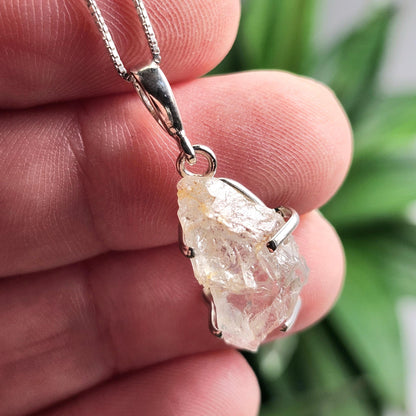 Phenacite Pendant, Nigerian Phenakite Crystal Sterling Silver Necklace