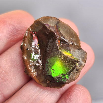 Rainbow Water Opal Specimen 7.2g, Welo Ethiopian Chocolate Opal Crystal