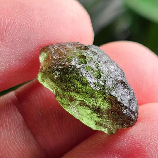 Poison Green Moldavite Crystal 2.02g: Authentic Raw Moldavite Specimen
