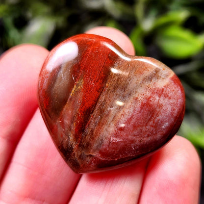Petrified Wood Fossil Heart Carving, Agatized Wood Crystal Heart