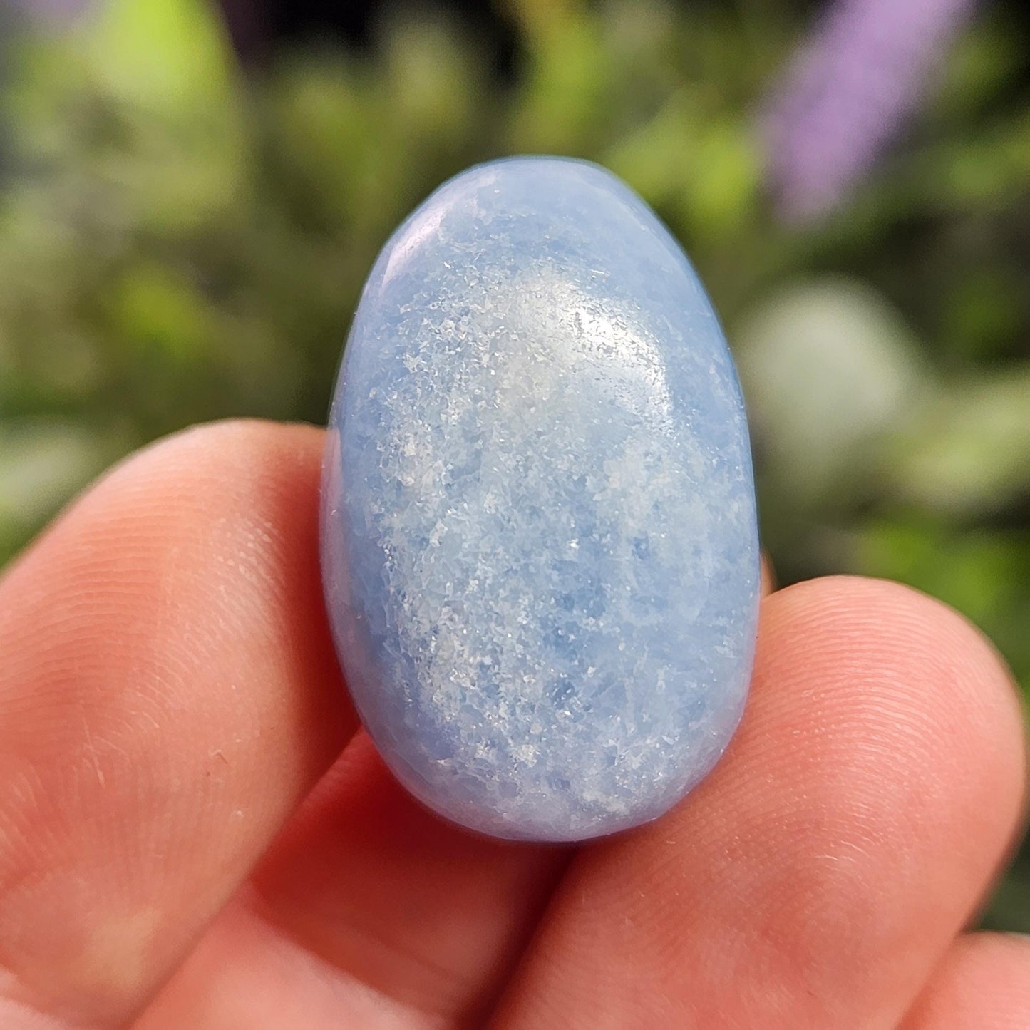 Blue Calcite Tumbled Crystal, Calcite Stone Specimen