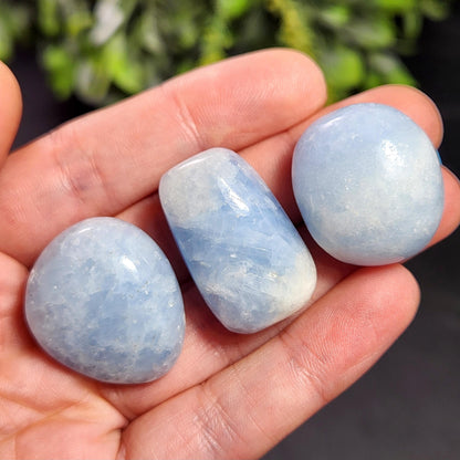 Blue Calcite Tumbled Crystal, Calcite Stone Specimen