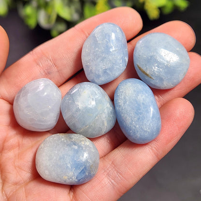 Blue Calcite Tumbled Crystal, Calcite Stone Specimen