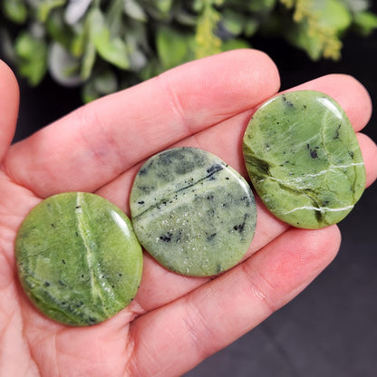 Canadian Green Jade Polished Palm Stone (1"+), Tumbled Jade Crystal Specimen
