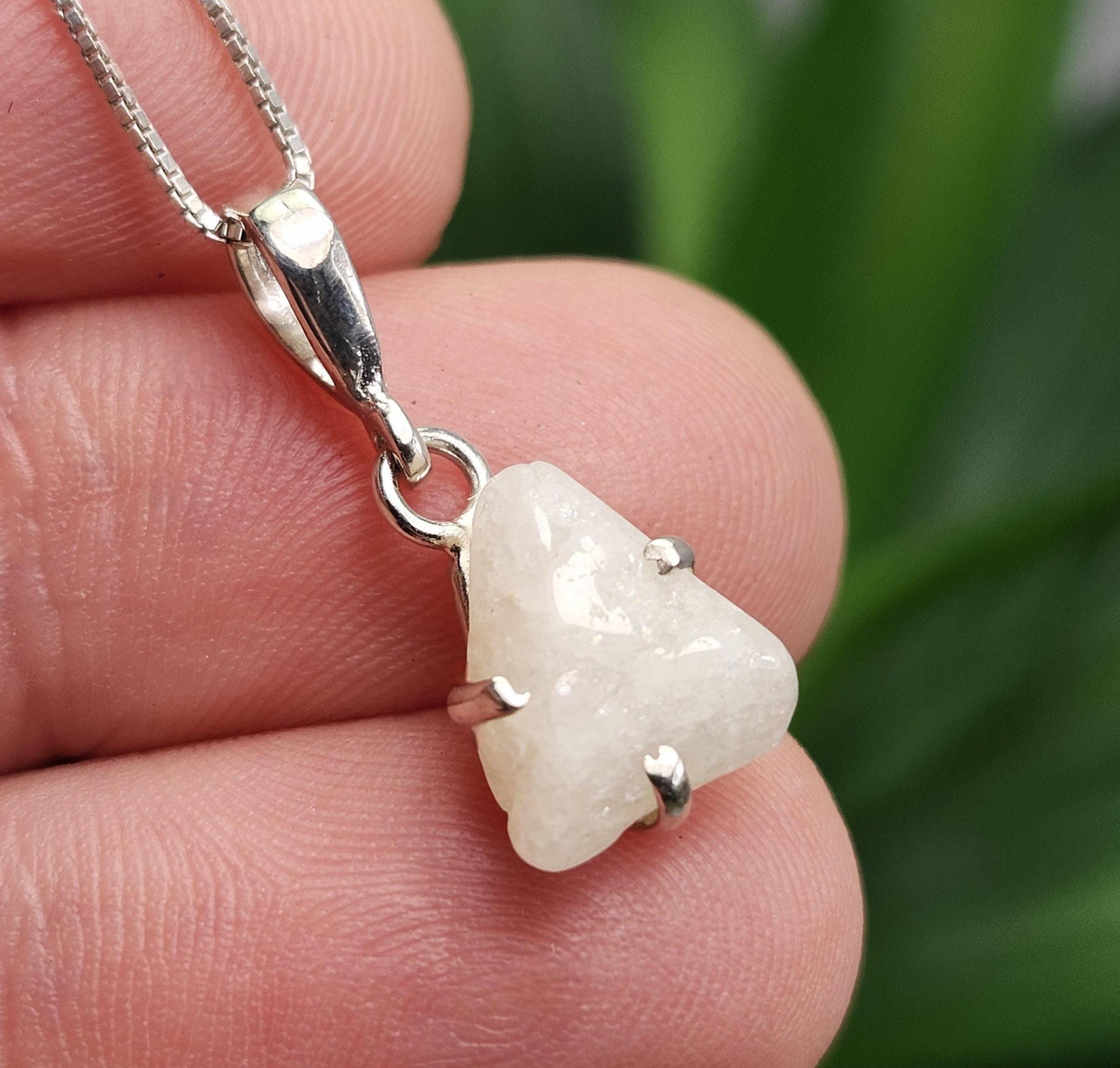 Polished Phenacite Pendant, Nigerian Phenakite Crystal Sterling Silver Necklace