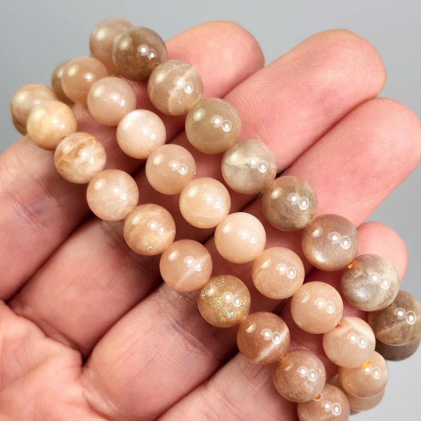 Sunstone & Moonstone Beaded Bracelet
