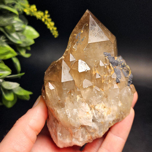 Congo Kundalini Citrine Quartz Cluster 389g, Smoky Citrine Crystal Multi