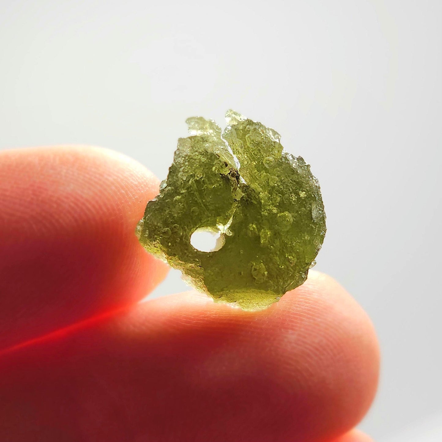 Moldavite Specimen 2.16g with Natural HOLE, Authentic Moldavite Crystal Tektite