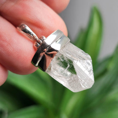 Danburite Crystal Pendant, Sterling Silver Raw Danburite Necklace