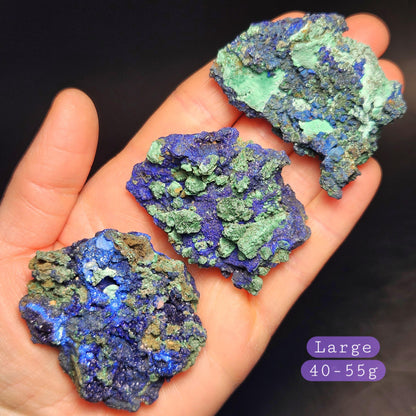 Azurite & Malachite Crystal Cluster, Vibrant Raw Specimen from Anhui, China