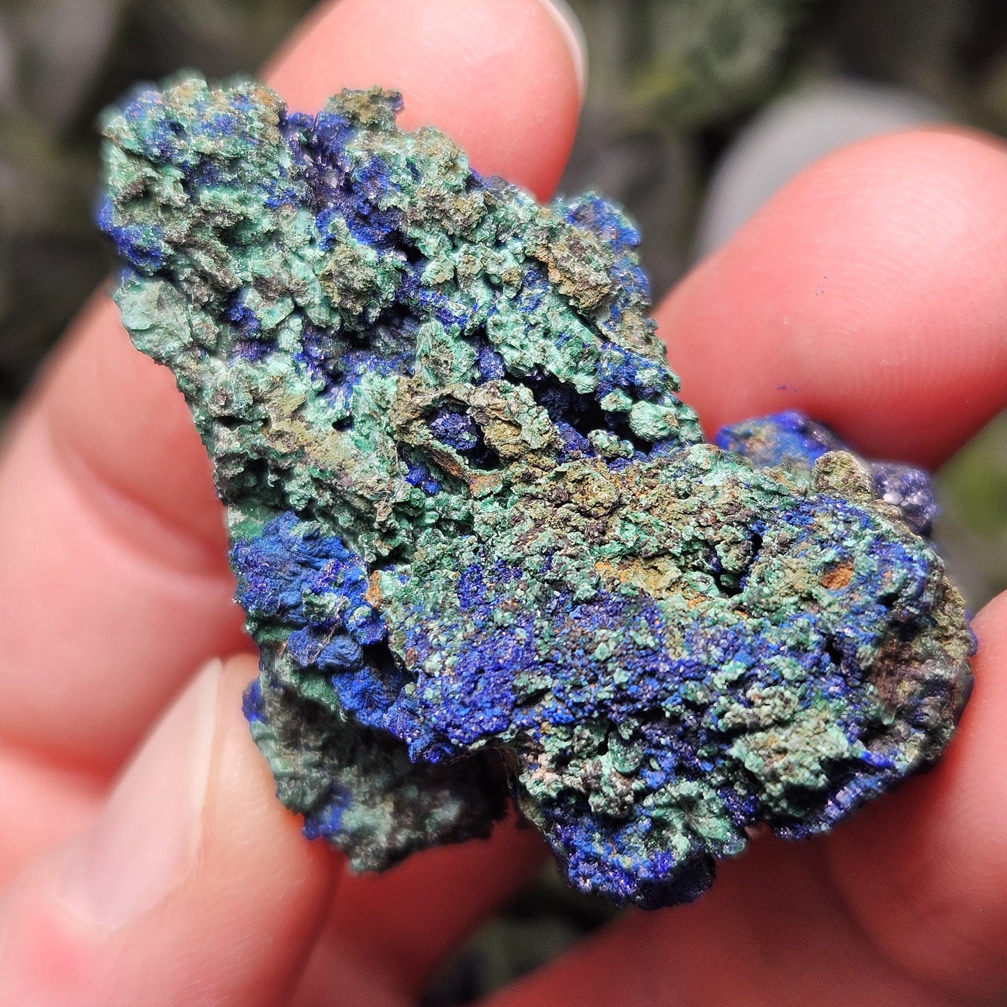 Azurite & Malachite Crystal Cluster, Vibrant Raw Specimen from Anhui, China