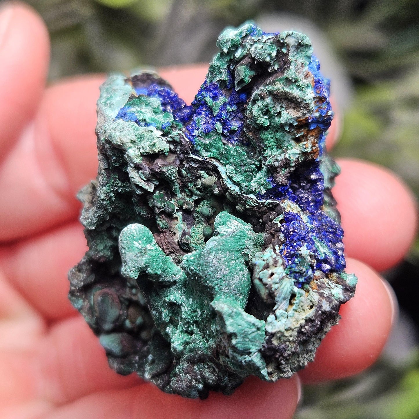 Azurite & Malachite Crystal Cluster, Vibrant Raw Specimen from Anhui, China