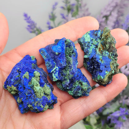 Azurite & Malachite Crystal Cluster, Vibrant Raw Specimen from Anhui, China