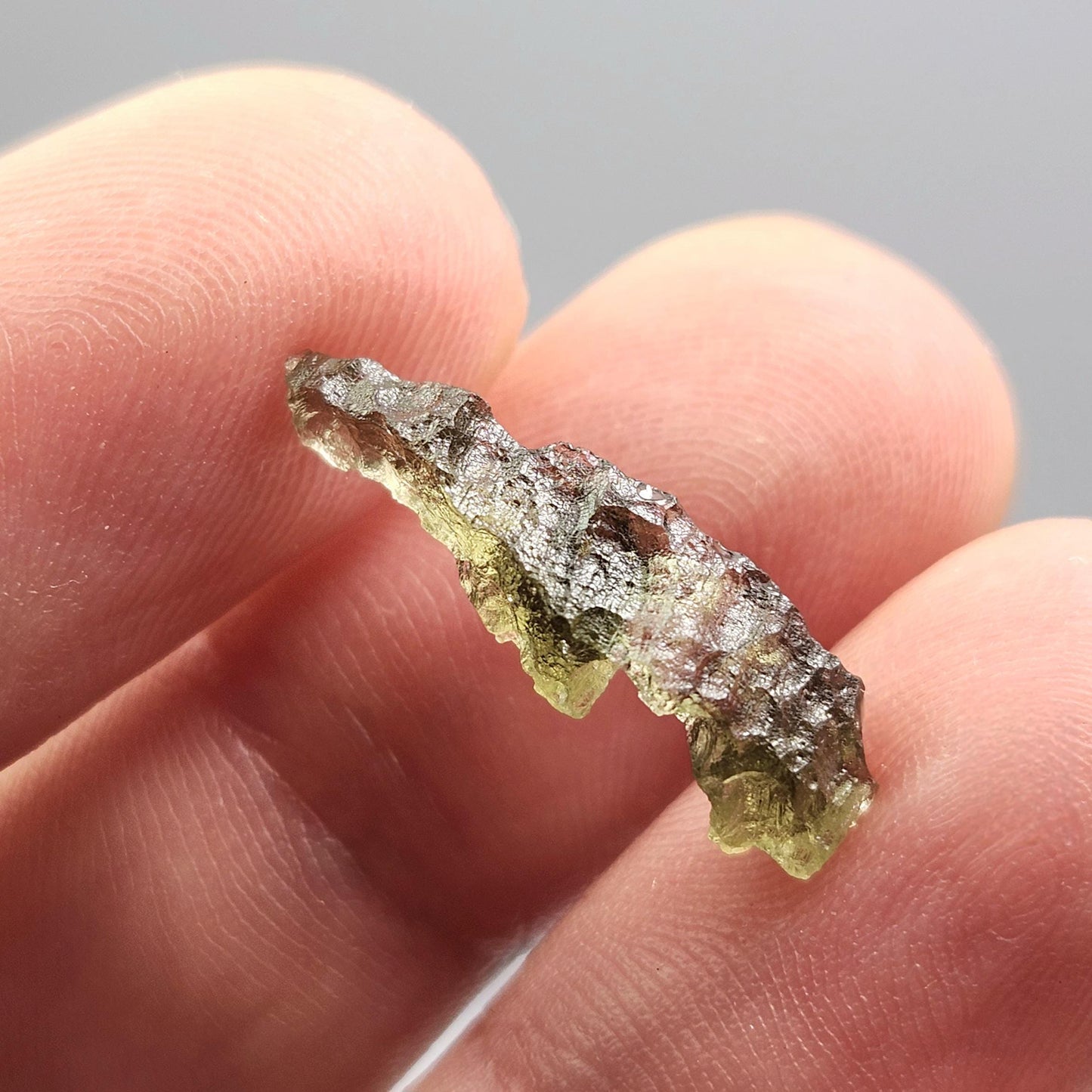 Moldavite Angel Chiming Tektite .49g, Genuine Moldavite