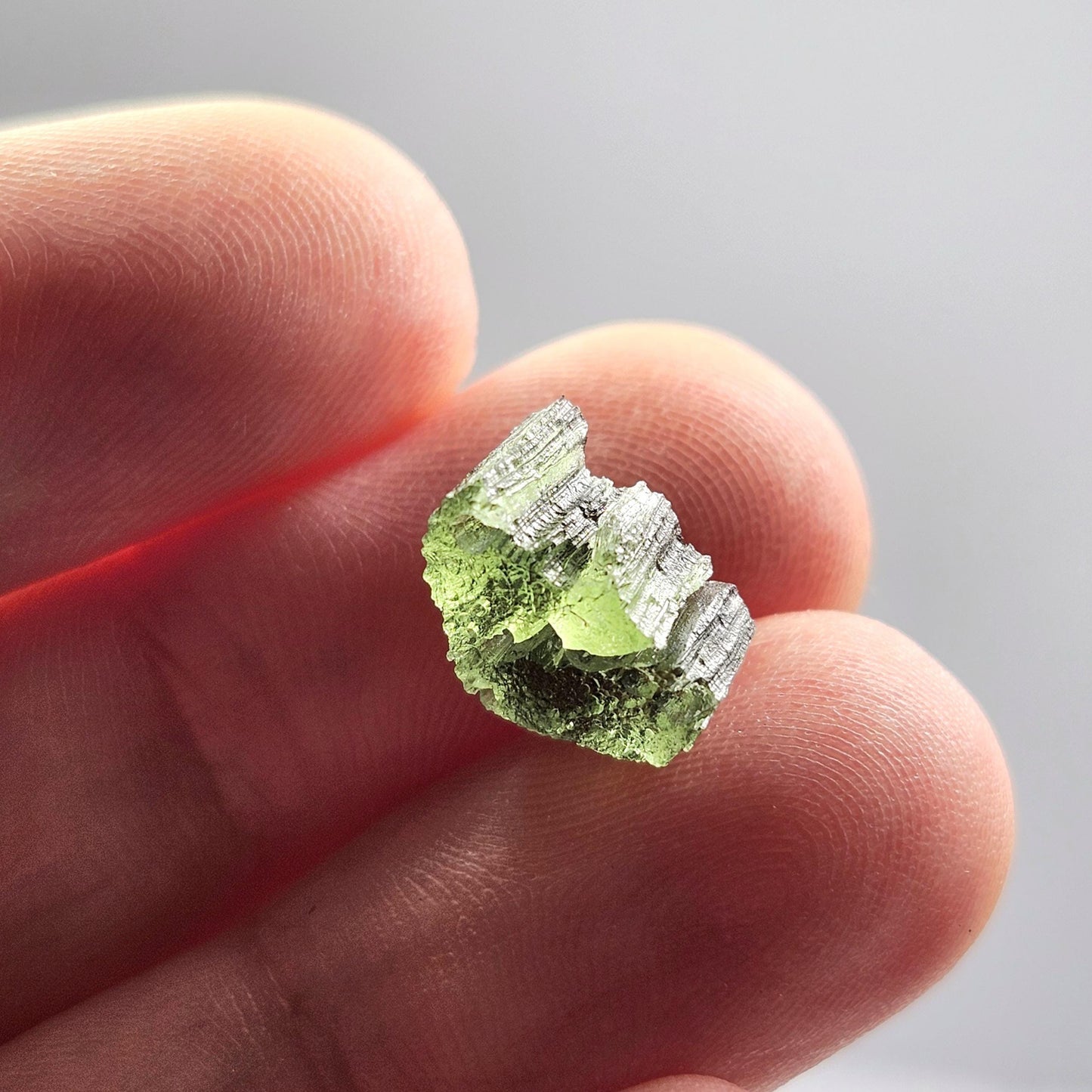 Moldavite Angel Chiming Tektite 0.72g, Genuine Moldavite