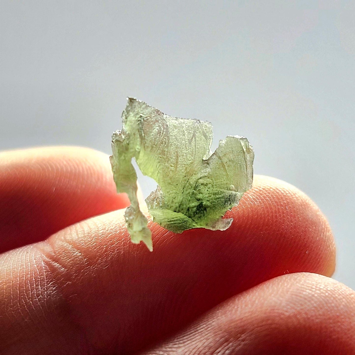 Moldavite Angel Chiming Tektite .45g, Genuine Moldavite Crystal Specimen