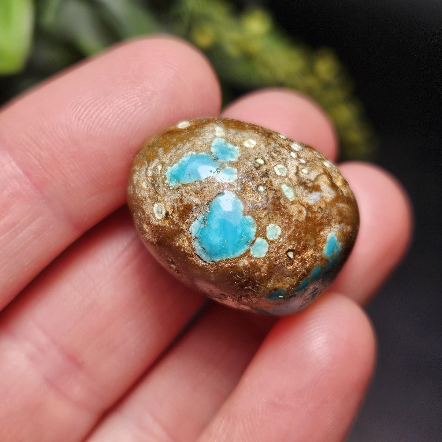 No. 8 Turquoise Tumbled Stone, Nevada Natural Turquoise Crystal