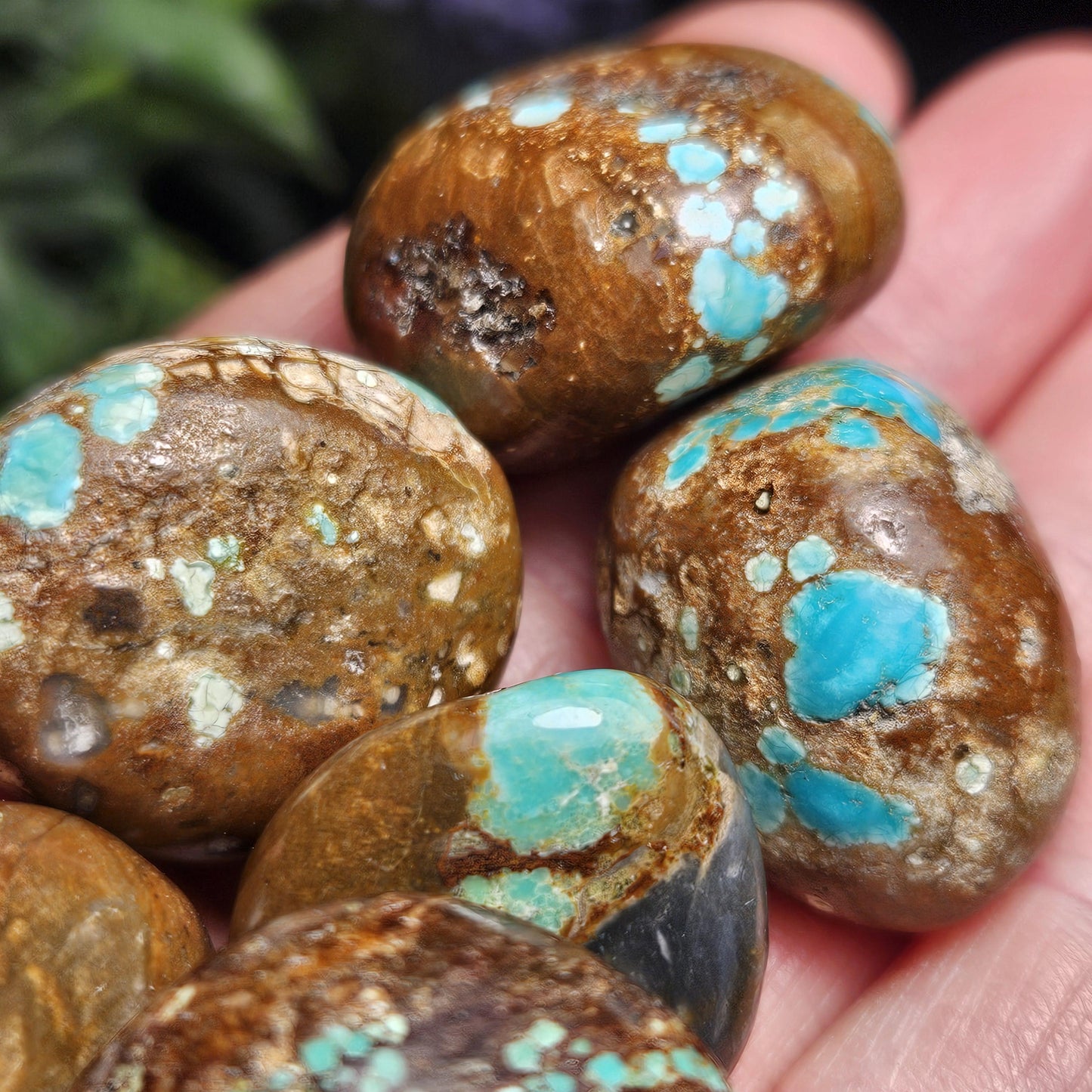 No. 8 Turquoise Tumbled Stone, Nevada Natural Turquoise Crystal