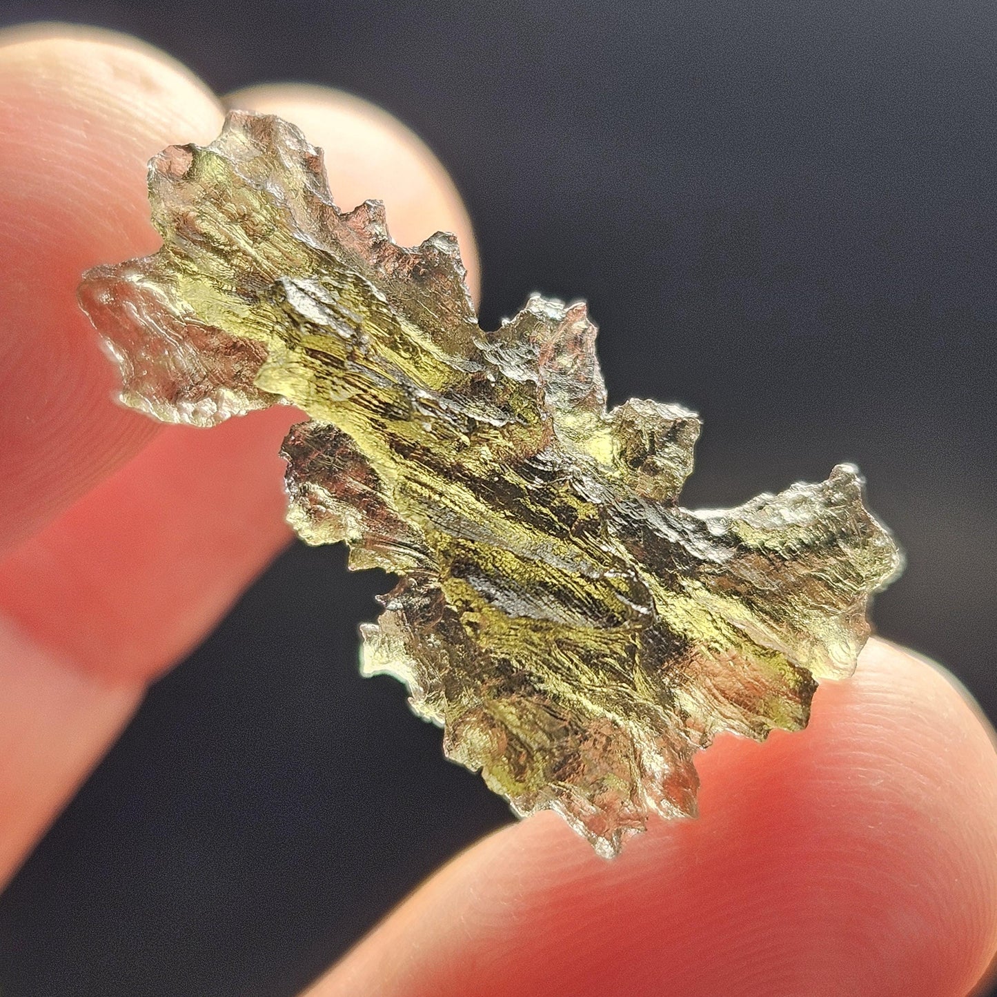 Hedgehog Moldavite Specimen from Besednice 1.45g, Moldavite Crystal