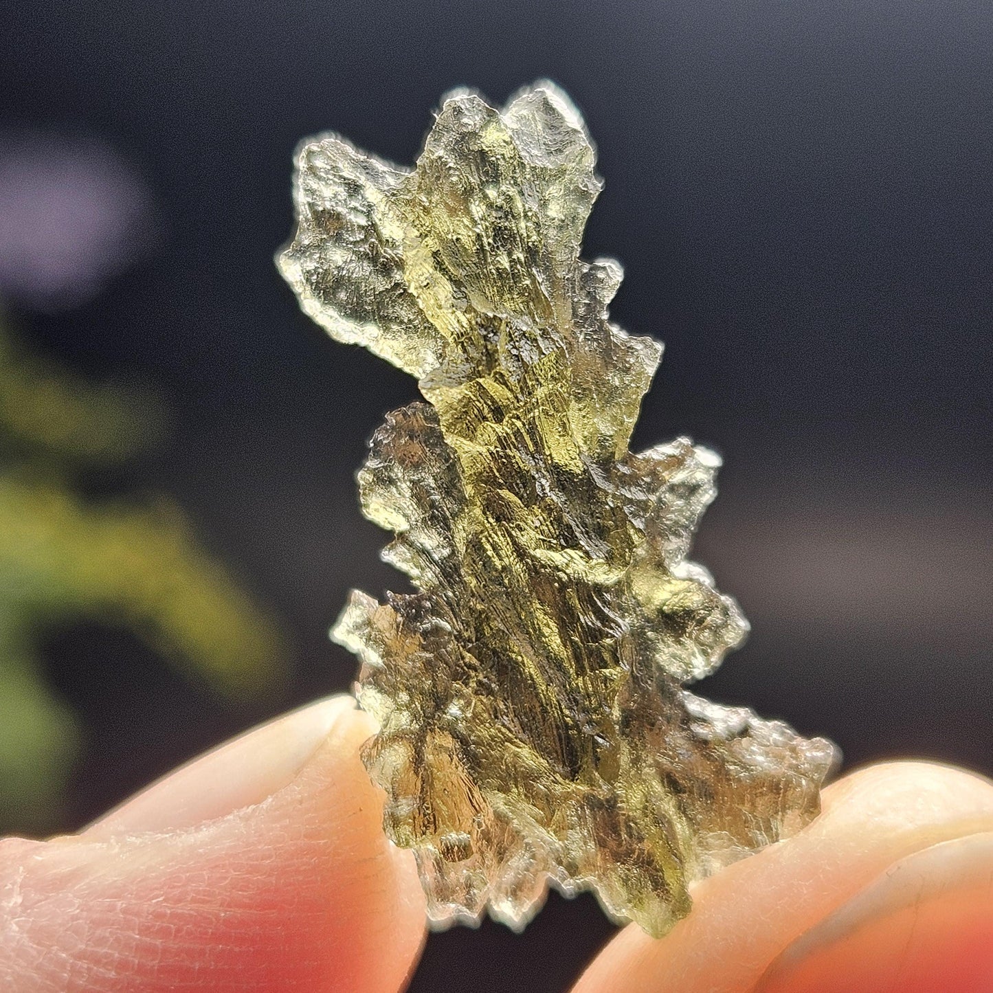 Hedgehog Moldavite Specimen from Besednice 1.45g, Moldavite Crystal