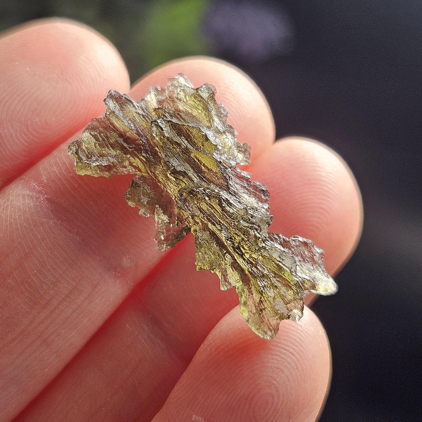 Hedgehog Moldavite Specimen from Besednice 1.45g, Moldavite Crystal