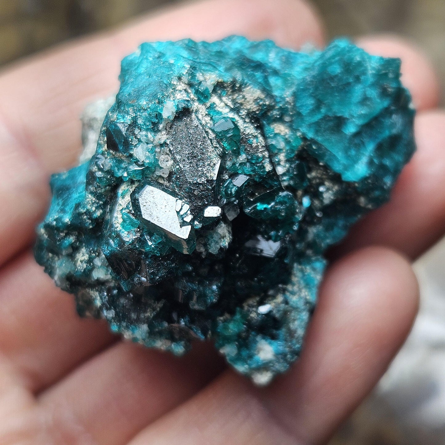 Dioptase Crystal Specimen 44.9g, Raw Green Dioptase from Congo