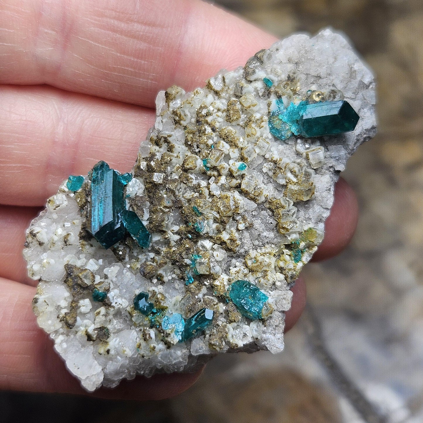 Dioptase Crystal Specimen 27.9g, Raw Green Dioptase Stone Cluster