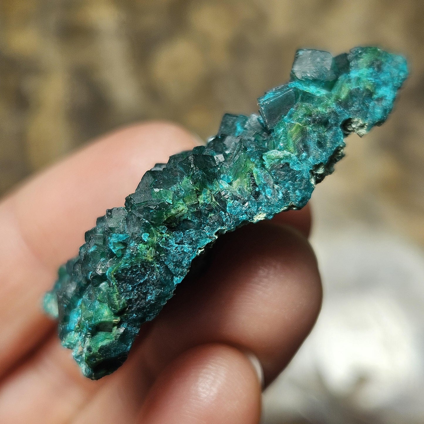 Dioptase Crystal Cluster 18.4g, Raw Dioptase Stone Specimen from Congo