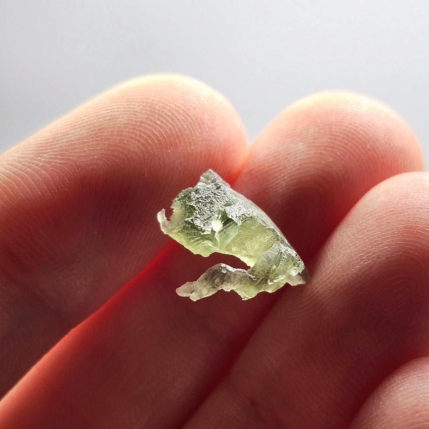 Moldavite Angel Chiming Tektite .45g, Genuine Moldavite Crystal Specimen