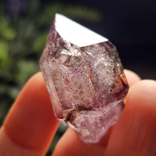 Enhydro Shangaan Amethyst Scepter: Moving Enhydro Quartz Crystal, 18.75g
