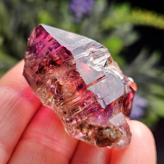 Enhydro Shangaan Amethyst Scepter: Moving Enhydro Quartz Crystal, 31.53g