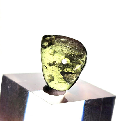 Genuine Moldavite Bead 1.70g, Authentic Moldavite Crystal, Jewelry Making Bead