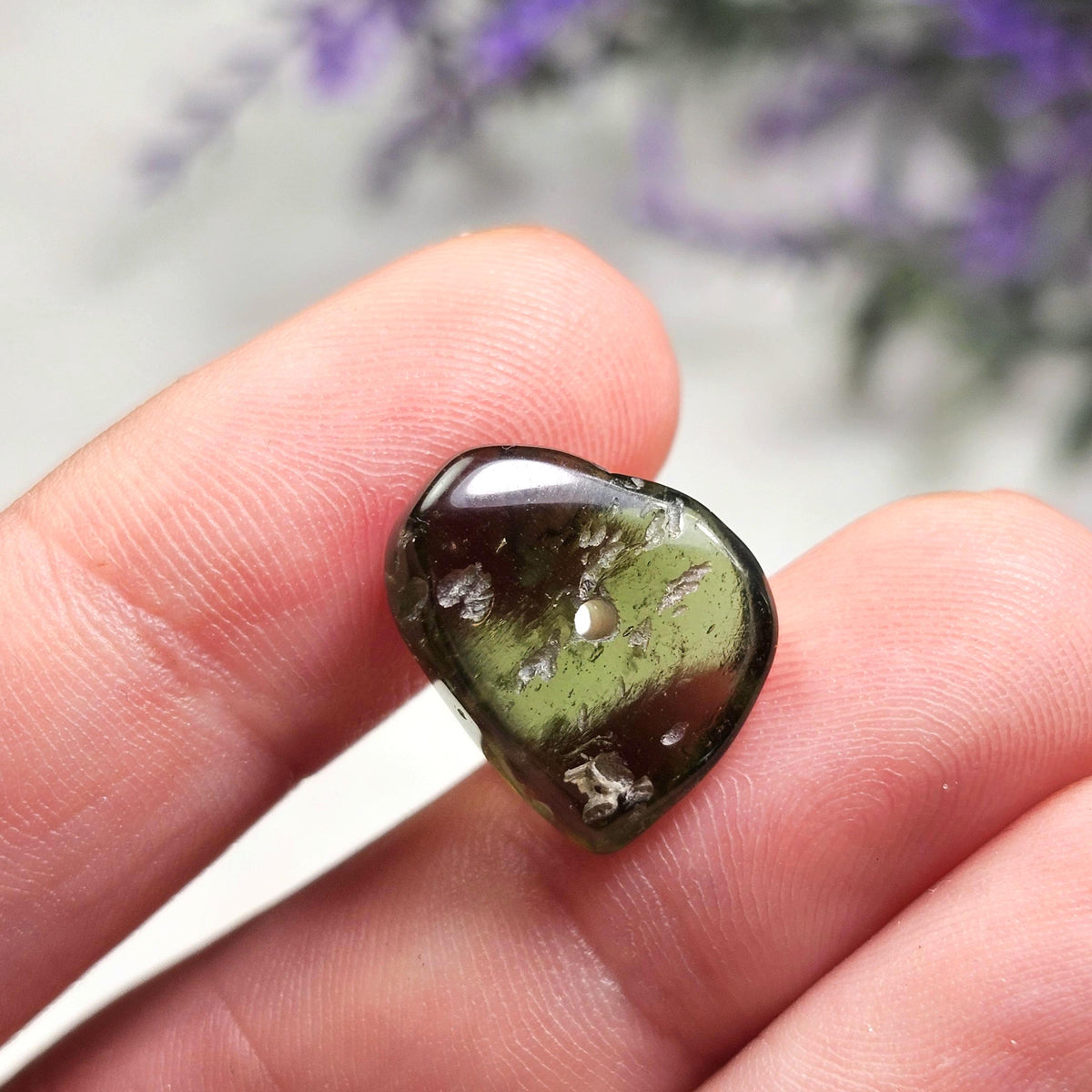 Genuine Moldavite Bead 1.70g, Authentic Moldavite Crystal, Jewelry Making Bead