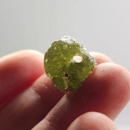 Moldavite Specimen 2.16g with Natural HOLE, Authentic Moldavite Crystal Tektite
