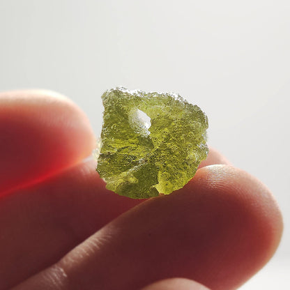 Moldavite Specimen 2.16g with Natural HOLE, Authentic Moldavite Crystal Tektite