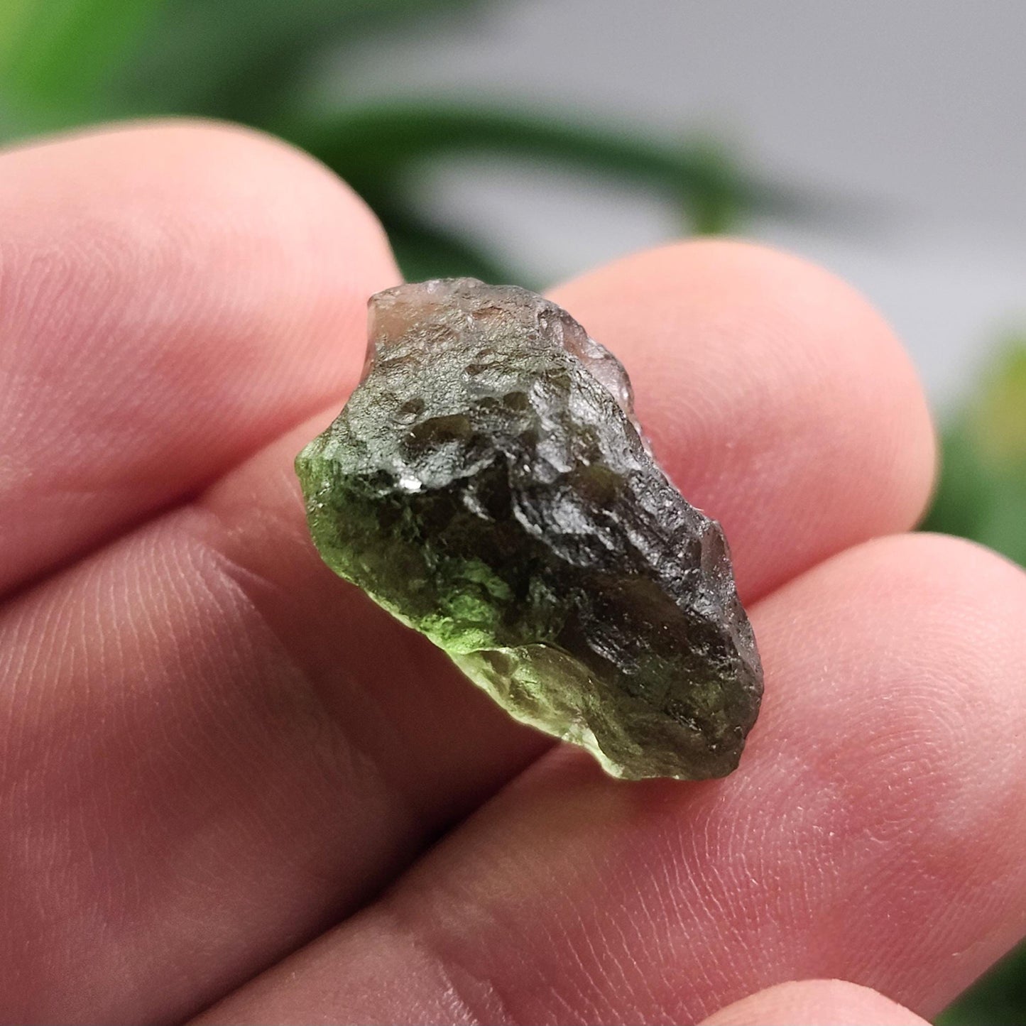 Poison Green Moldavite Crystal 2.02g: Authentic Raw Moldavite Specimen