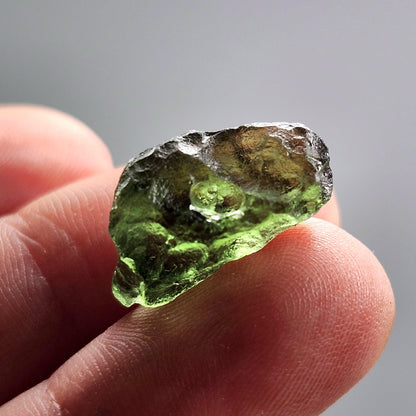 Poison Green Moldavite Crystal 2.02g: Authentic Raw Moldavite Specimen