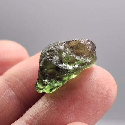 Poison Green Moldavite Crystal 2.02g: Authentic Raw Moldavite Specimen