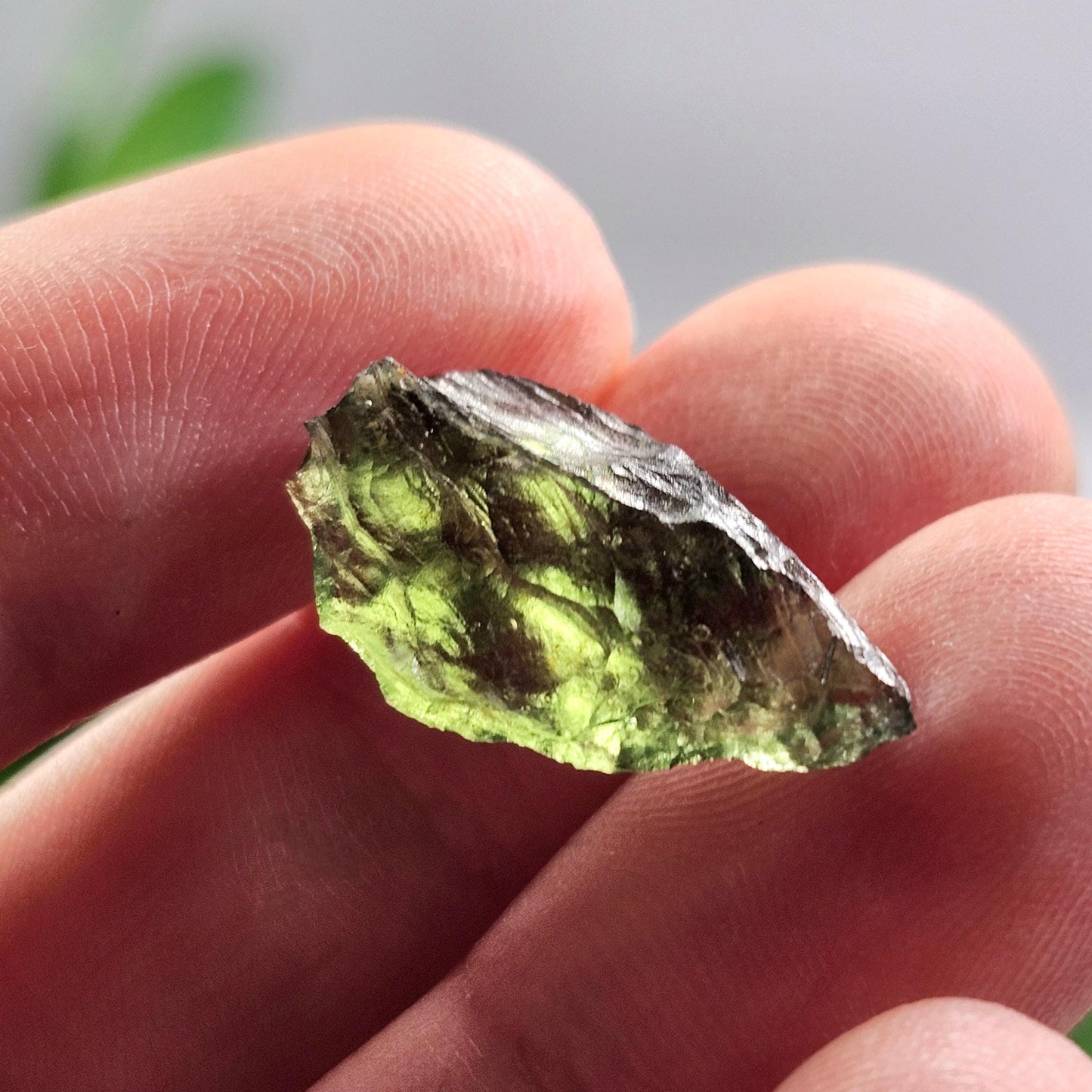 Moldavite Poison Green Specimen 1.33g, Authentic Raw Moldavite Crystal from Vrabce