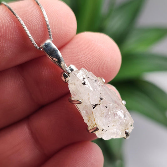 Phenacite Pendant, Nigerian Phenakite Crystal Sterling Silver Necklace